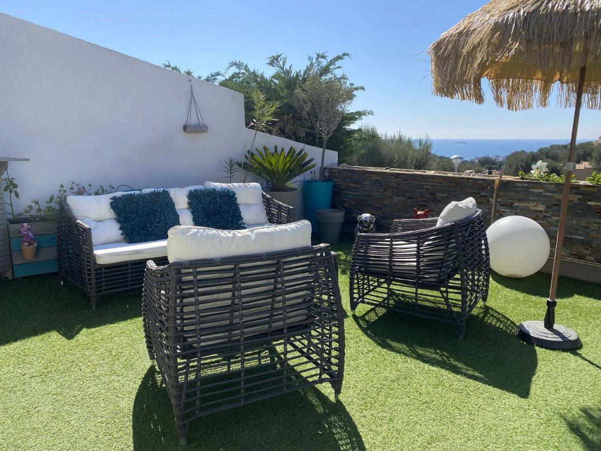 VUEMER Bandol - Appartement avec GRANDE TERRASSE de 45m2 VUE MER - PISCINE - PARKING Extérieur photo